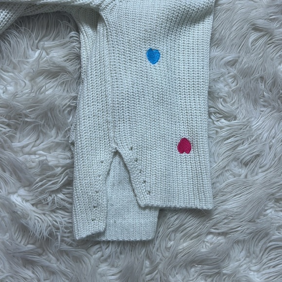 Pink Angel Girls' Hearts Sweater White Size 5/6 - Picture 5 of 5